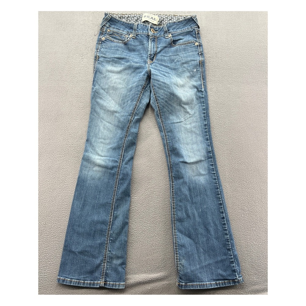 Ariat REAL Denim Jeans Women 30R Bootcut Western Low Rise Thick Stitch